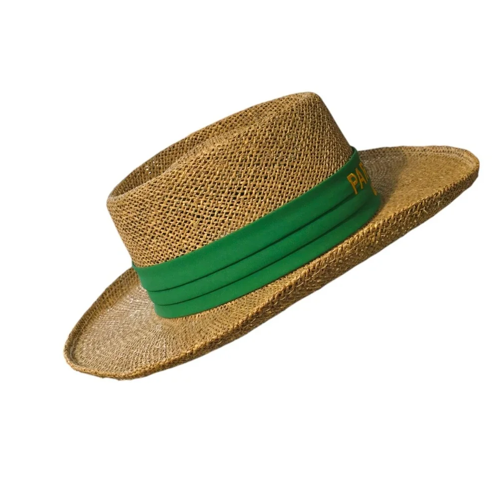 Kangol Straw‎ WGA Golf Hat Par Club Green Band